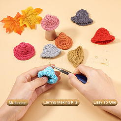 DIY Woven Wool Yarn Hat Dangle Earring Making Kits&nbsp;DIY-TA0011-32