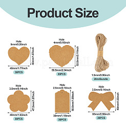 150Pcs 5 Styles Mixed Shapes Kraft Paper Gift Tags&nbsp;CDIS-TA0001-45
