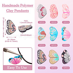 90Pcs 9 Colors Handmade Polymer Clay Pendants&nbsp;CLAY-TA0001-22