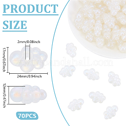 70Pcs Luminous Transparent Acrylic Beads&nbsp;OACR-UN0001-17