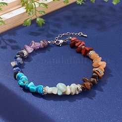 Chakra Chips Natural & Synthetic Gemstone Beaded Anklets&nbsp;AJEW-AN00389
