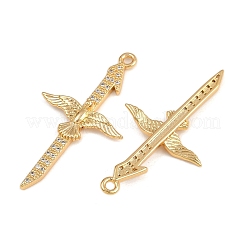 Brass Micro Pave Cubic Zirconia Pendants&nbsp;KK-F910-18G