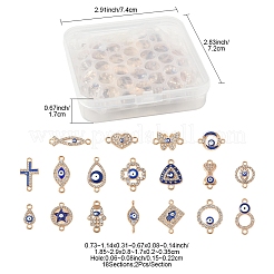36Pcs 18 Styles Alloy Blue Enamel Connector Charms&nbsp;ENAM-FS0002-97