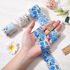 3 Rolls 3 Styles Flower Pattern Polyester Ribbon&nbsp;OCOR-CP0001-29