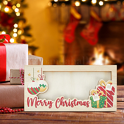 Christmas Theme Wooden Rectangle Money Holder&nbsp;AJEW-WH20006-282C