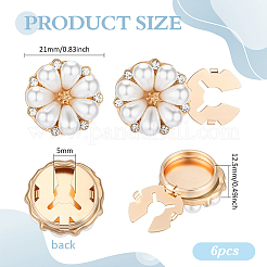 6Pcs Zinc Alloy & Rhinestone Cufflinks&nbsp;BUTT-PH0001-83LG