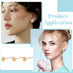 200Pcs 304 Stainless Steel Stud Earring Findings&nbsp;STAS-ME0001-49
