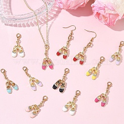 16Pcs 8 Styles Alloy Enamel Pendant Decorations&nbsp;HJEW-YW00540