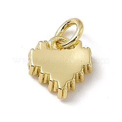 Brass Micro Pave Clear Cubic Zirconia Heart Charms&nbsp;ZIRC-F132-72G