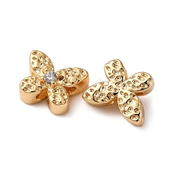 Brass Micro Pave Clear Cubic Zirconia Beads&nbsp;KK-Z112-46G
