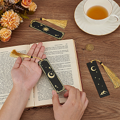 3Pcs 3 Styles Brass Rectangle Bookmarks&nbsp;FIND-FG0003-94
