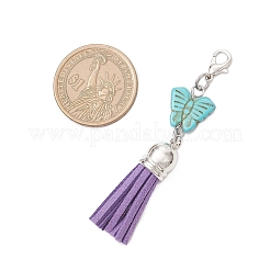 Synthetic Turquoise Butterfly Pendant Decorations&nbsp;HJEW-JM03736