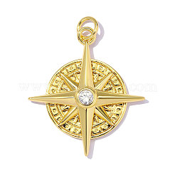 Brass Micro Pave Clear Cubic Zirconia Pendants&nbsp;CU-OY001-59G