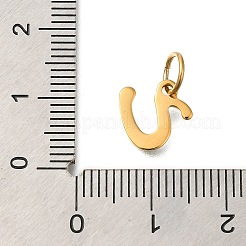 Ion Plating(IP) 304 Stainless Steel Enamel Alphabet Charms&nbsp;STAS-F308-02G-U
