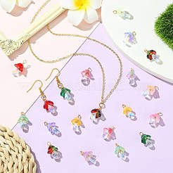 60Pcs 15 Styles Glass Pendants&nbsp;PALLOY-CJ00095