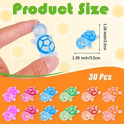 30Piece 6 Styles Transparent Resin Pendant Turtle Luminous Resin Pendant DIY Decorative Accessories&nbsp;JX868A