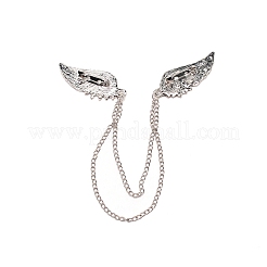 Men's Crystal Wings Scarf Collar Brooch Lapel Pin&nbsp;JEWB-WH0022-22B