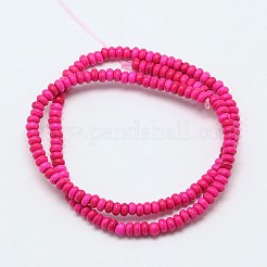 Dyed Synthetical Turquoise Rondelle Bead Strand&nbsp;X-G-P083-6mm-84A