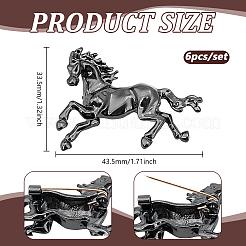 6Pcs Horse Alloy Brooch&nbsp;JEWB-PH0001-54B