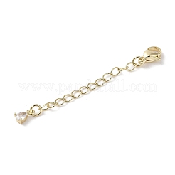 Brass Micro Pave Clear Cubic Zirconia Chain Extender&nbsp;KK-G491-52C-G