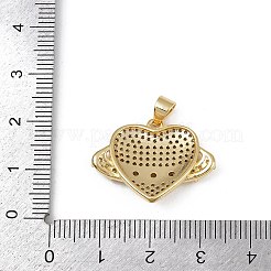 Brass Micro Pave Cubic Zirconia Pendants&nbsp;KK-S528-14G