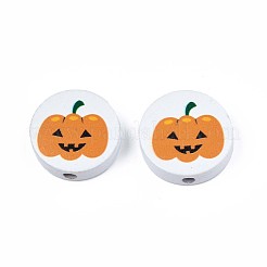 Halloween Printed Natural Wood Beads&nbsp;WOOD-T021-92