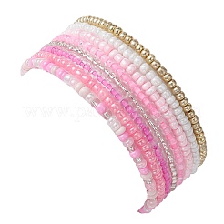 8Pcs 8 Color Glass Seed Beaded Stretch Bracelets Set for Women&nbsp;BJEW-JB09661-01