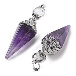 Natural Amethyst Faceted Cone Big Pendants&nbsp;G-P552-04P-05