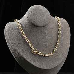 Brass Twisted Cable Chain Necklaces with OT Clasps for Men Women&nbsp;NJEW-G160-11G