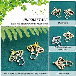 16Pcs 2 Color 304 Stainless Steel Pendants&nbsp;STAS-UN0039-50