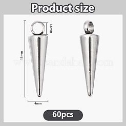 60Pcs 201 Stainless Steel Pendants&nbsp;STAS-DC0017-16A