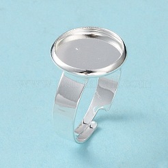 Adjustable 201 Stainless Steel Finger Rings Components&nbsp;STAS-G187-01S-12mm