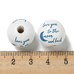 Printed Wood European Beads&nbsp;WOOD-G022-20E