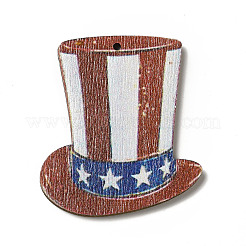 American Flag Theme Single Face Printed Aspen Wood Pendants&nbsp;WOOD-G014-11