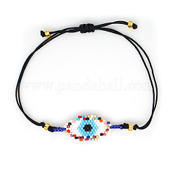 Evil Eye Glass Seed Beaded Link Bracelets&nbsp;FP0474-2