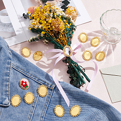 20Pcs Alloy Brooch Findings&nbsp;FIND-PH0028-99G