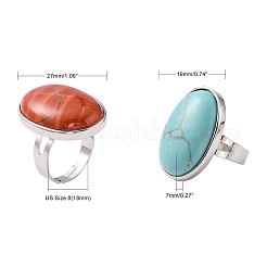 Great Valentines Gifts Natural & Synthetic Mixed Stone Rings&nbsp;RJEW-C094-M