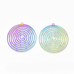 Ion Plating(IP) 201 Stainless Steel Filigree Pendants&nbsp;X-STAS-S108-93