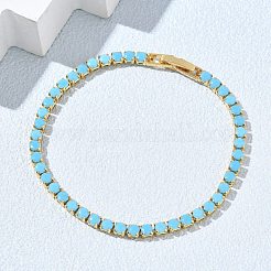 Synthetic Turquoise Tennis Bracelets&nbsp;KK-CBA964F-01G-04