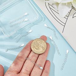 10Pcs 925 Sterling Silver Twisted Extender Chains&nbsp;STER-BBC0008-99