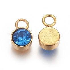 Ion Plating(IP) Glass Rhinestone Charms&nbsp;STAS-F189-B08