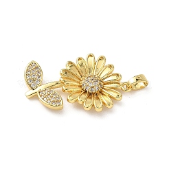 Brass Micro Pave Cubic Zirconia Pendants&nbsp;KK-P334-15G