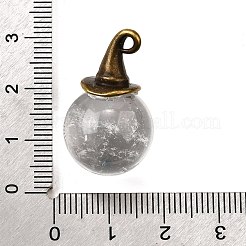 Natural Mixed Stone Round Pendants with Alloy Witch Hat&nbsp;G-D311-01AB