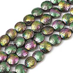 Electroplated Natural Lava Rock Beads Strands&nbsp;G-K388-01F