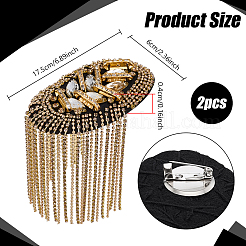 Non-woven Fabric with Rhinestones and Iron Epaulettes&nbsp;DIY-WH0671-431B