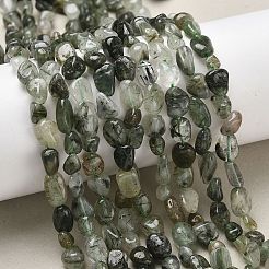 Natural Green Rutilated Quartz Beads Strands&nbsp;G-O-186-B-12A