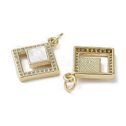 Brass Micro Pave Cubic Zirconia Pendants&nbsp;KK-G485-08G