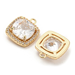 Brass Micro Cubic Zirconia Pendants&nbsp;KK-Q789-35G