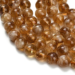 Heated Natural Citrine Beads Strands&nbsp;G-L642-B17-10mm
