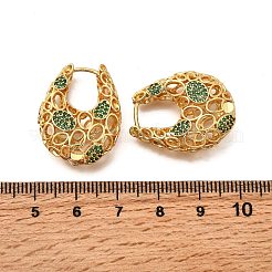 Bag Brass Micro Pave Cubic Zirconia Hoop Earrings&nbsp;EJEW-B148-06G